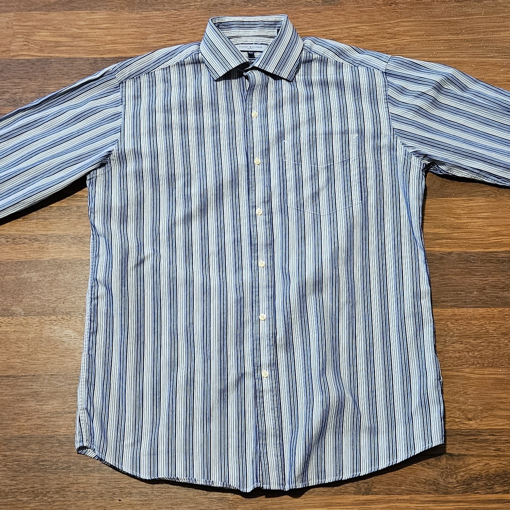 TOMMY HILFIGER mens Ithaca french cuff dress Shirt SIZE 15.5x33 MULTICOLOR LM11